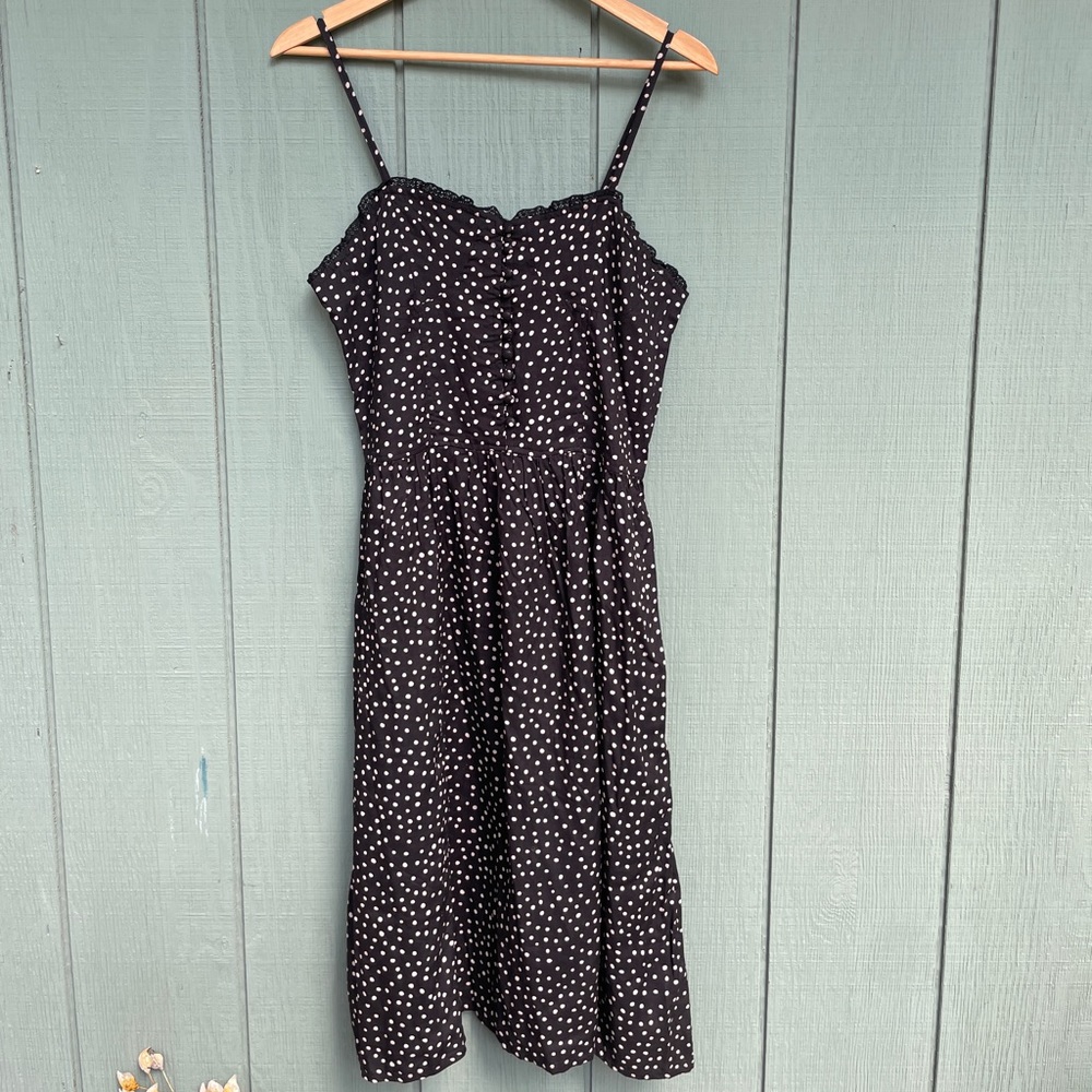 Polka Dot Sweetheart Neckline Dress - Size Large